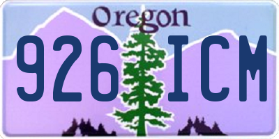 OR license plate 926ICM