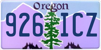 OR license plate 926ICZ