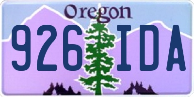 OR license plate 926IDA