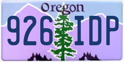 OR license plate 926IDP