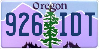 OR license plate 926IDT