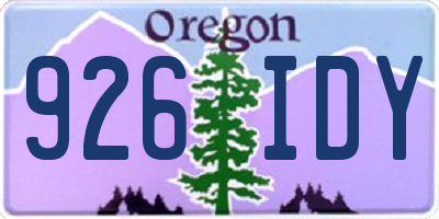 OR license plate 926IDY