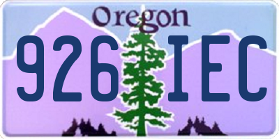 OR license plate 926IEC