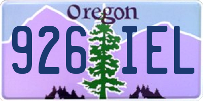 OR license plate 926IEL
