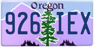 OR license plate 926IEX