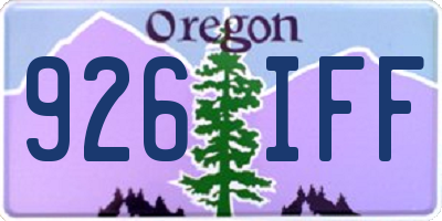OR license plate 926IFF