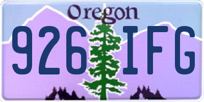OR license plate 926IFG