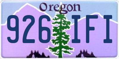 OR license plate 926IFI