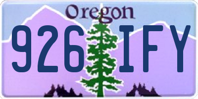 OR license plate 926IFY