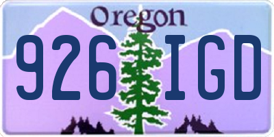 OR license plate 926IGD