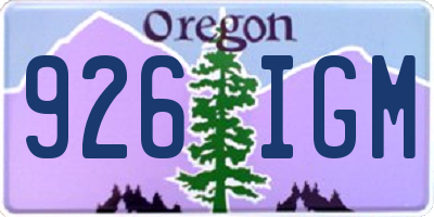 OR license plate 926IGM