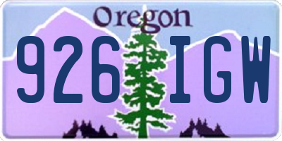OR license plate 926IGW