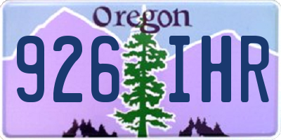 OR license plate 926IHR