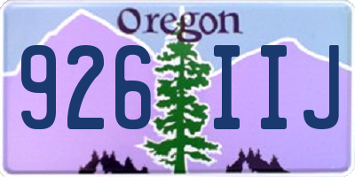 OR license plate 926IIJ