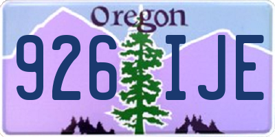 OR license plate 926IJE