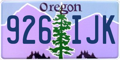 OR license plate 926IJK