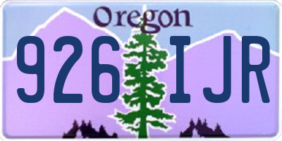 OR license plate 926IJR