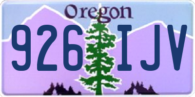 OR license plate 926IJV