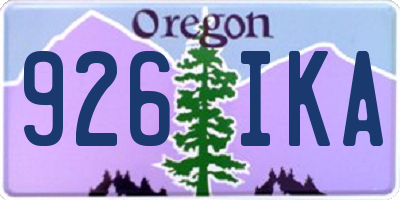 OR license plate 926IKA