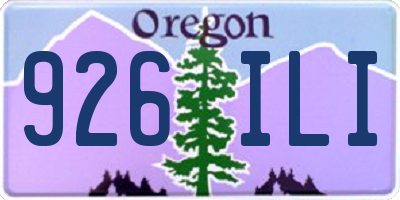 OR license plate 926ILI