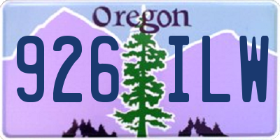 OR license plate 926ILW
