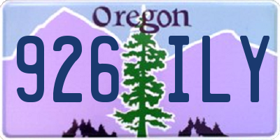 OR license plate 926ILY