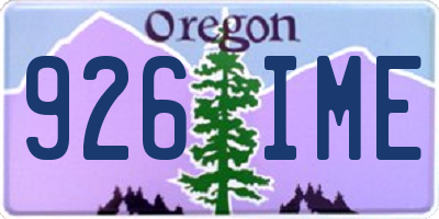 OR license plate 926IME