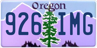 OR license plate 926IMG