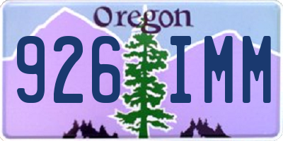 OR license plate 926IMM