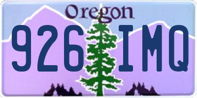 OR license plate 926IMQ