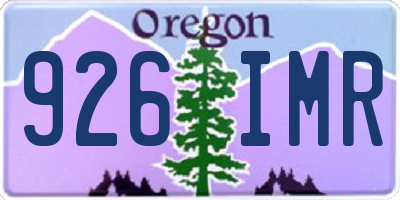 OR license plate 926IMR