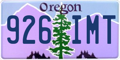 OR license plate 926IMT