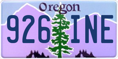 OR license plate 926INE