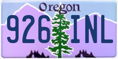 OR license plate 926INL