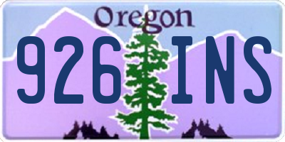 OR license plate 926INS
