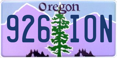 OR license plate 926ION