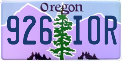 OR license plate 926IOR