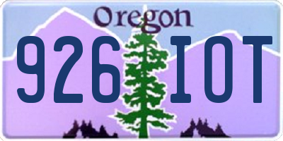 OR license plate 926IOT