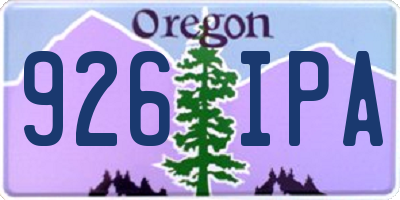 OR license plate 926IPA