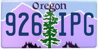 OR license plate 926IPG