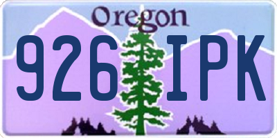 OR license plate 926IPK