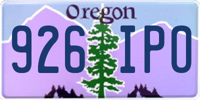 OR license plate 926IPO