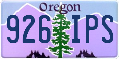 OR license plate 926IPS