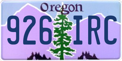 OR license plate 926IRC
