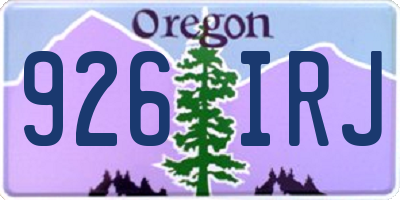 OR license plate 926IRJ
