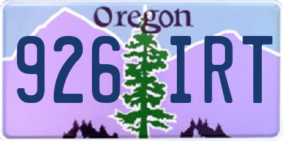 OR license plate 926IRT