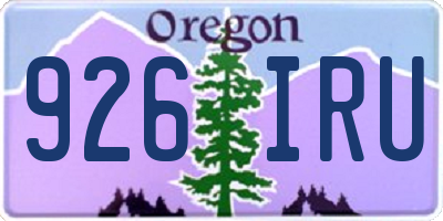 OR license plate 926IRU
