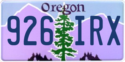 OR license plate 926IRX