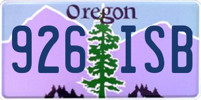 OR license plate 926ISB