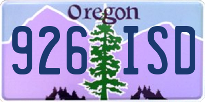 OR license plate 926ISD
